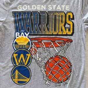 Golden State Warriors Basketball Tshirt Mens Size Small Gray Graphic Tee NBA